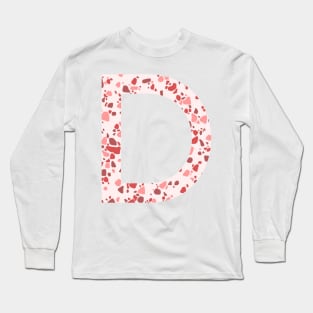 Pink Terrazzo Initial D Long Sleeve T-Shirt